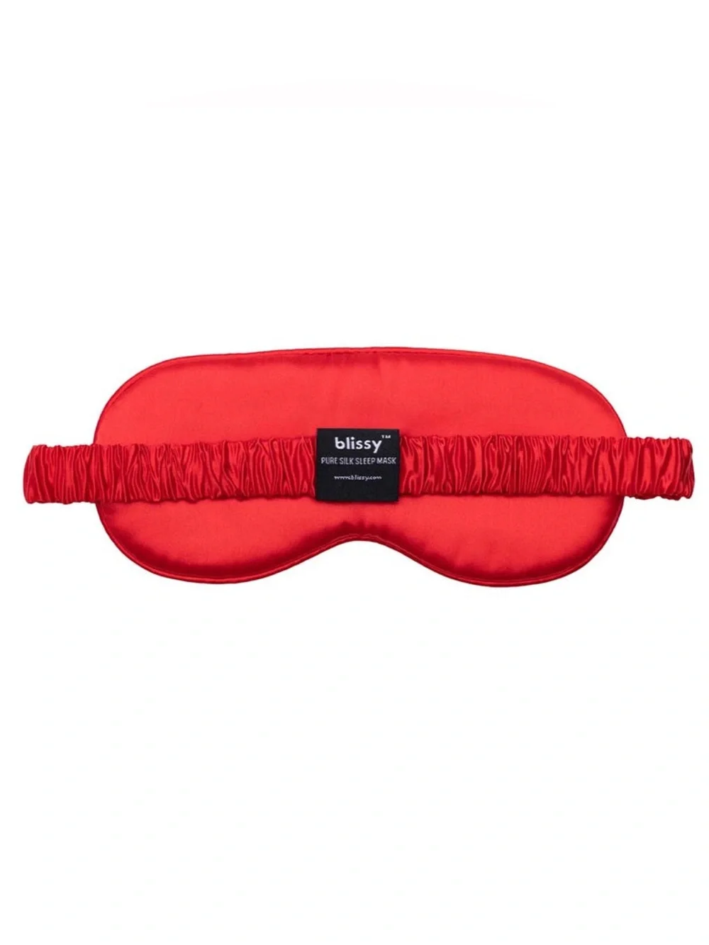 BLISSY 100% PURE MULBERRY SILK SLEEP MASK w/Travel Pouch in RED! NEW/SEALED BOX!